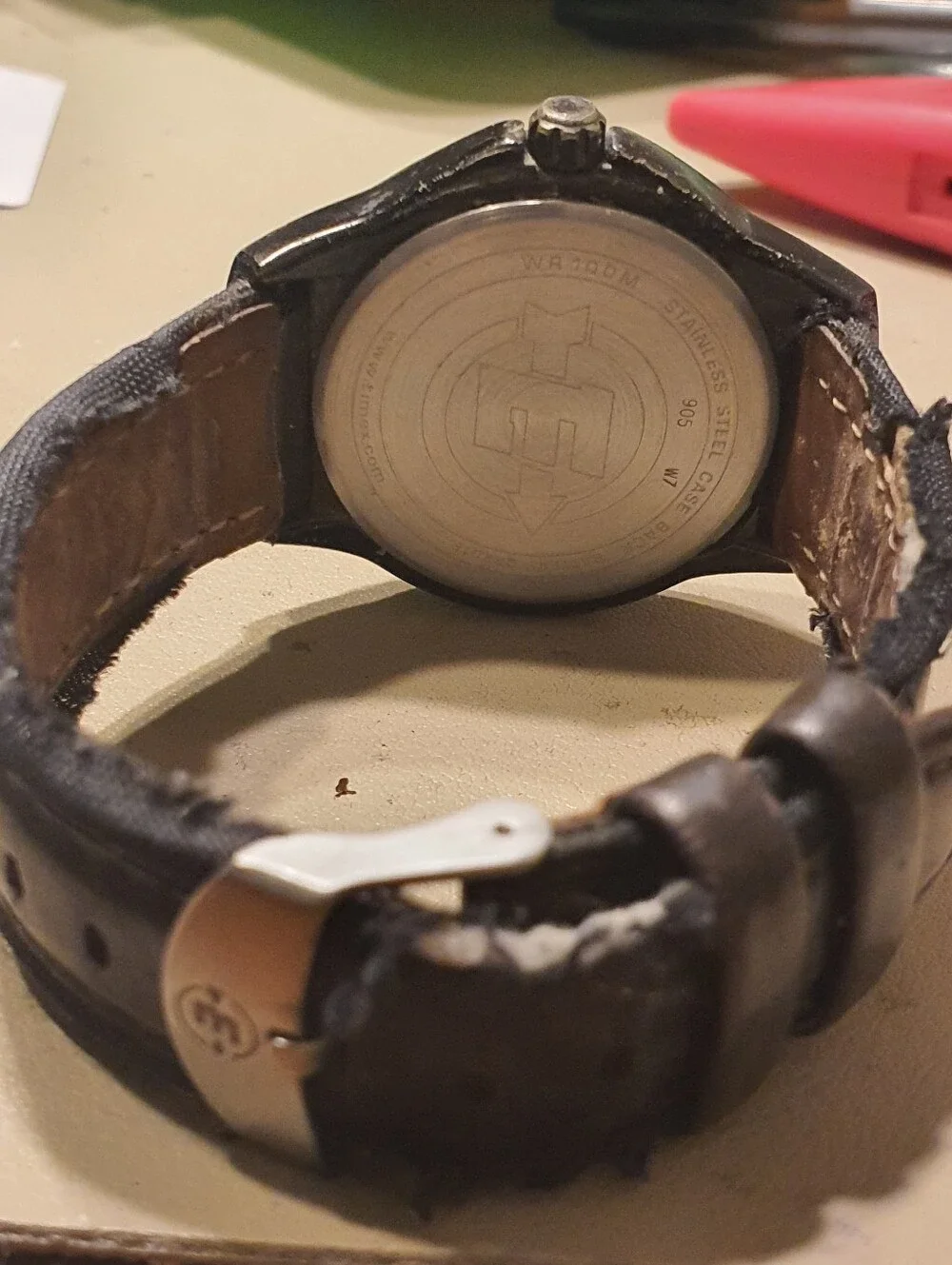 10/$20 Timex Indiglo Expedition Gunmetal Grey Leather Men's Watch w/Date